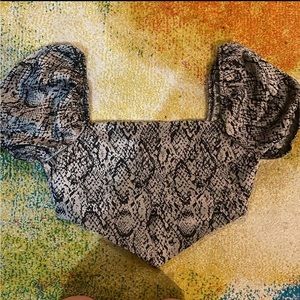 Forever, 21 black and silver satin crop top new with tags